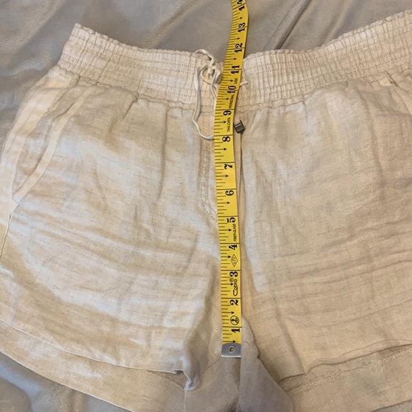 J crew size small Women's natural beige  Linen easy pull on shorts herringbone - Picture 7 of 9